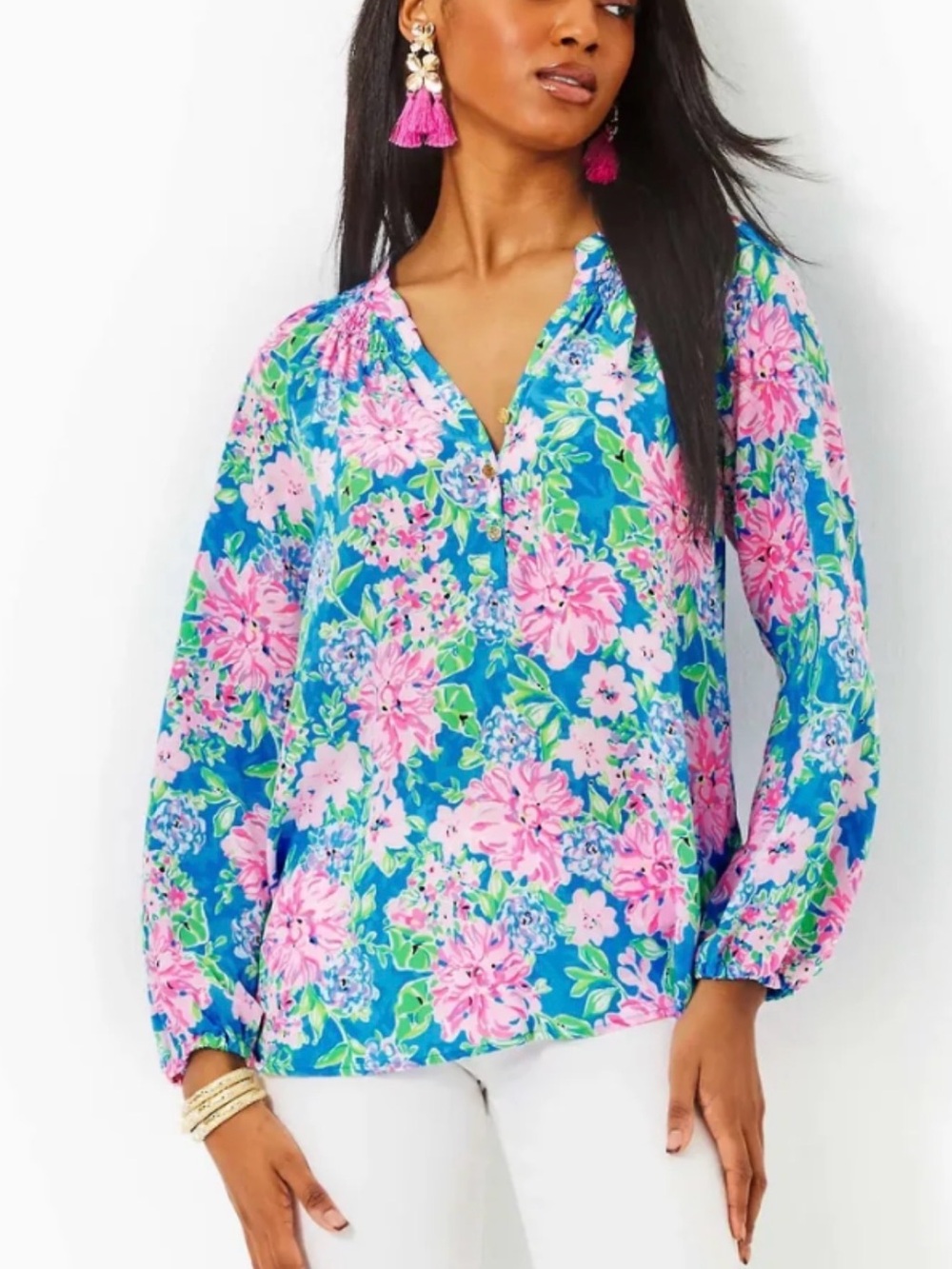 Lilly Pulitzer Elsa Silk Top. XXL Floral